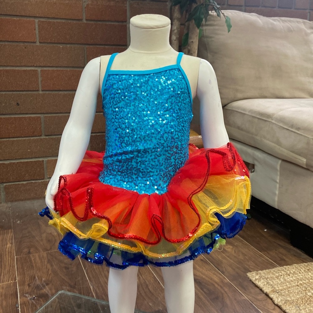 Kids rainbow dance costume